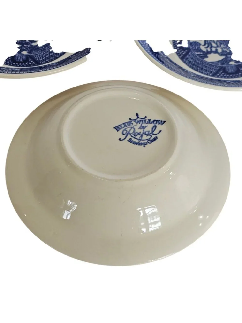 3 Royal USA Blue Willow Dessert Bowls 5